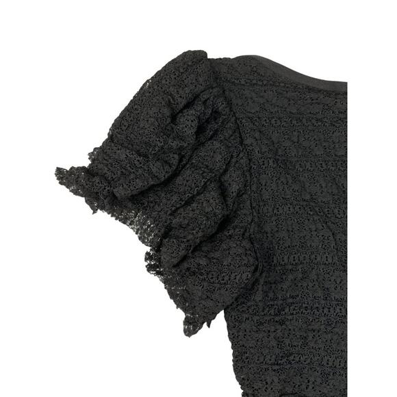 Cinq a Sept- Ruffle Bodysuit in Black - Picture 5 of 5